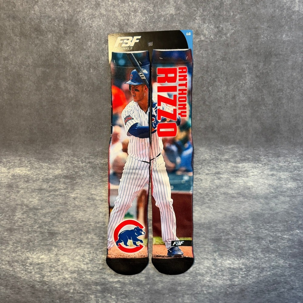 FBF‎ Originals Anthony Rizzo Chicago Cubs MLB Mega Flag Socks Mens Large New